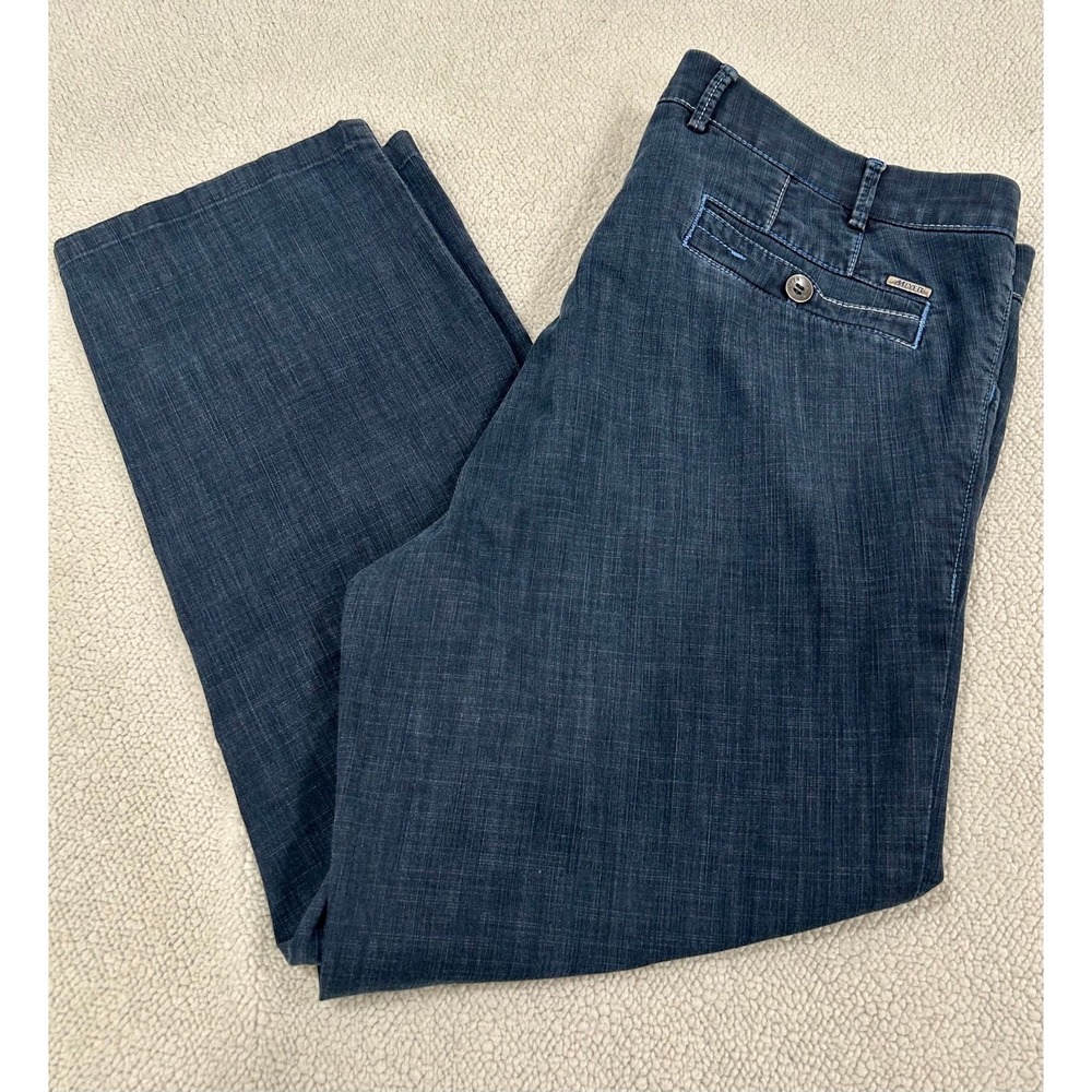 Meyer Diego 451 Denim Trousers Jeans Men 38x30 Dark Wash Organic Cotton - Picture 10 of 10